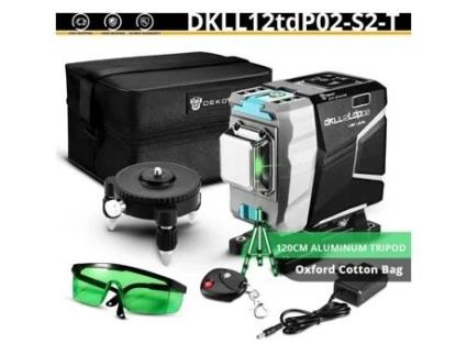 360 Rotating Laser Level Autonivelante 3d 12 Linhas Deko Dkll12tdp02 Set2t Preto Verde Alumínio