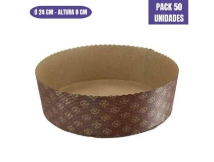 Molde De Papel Para Bizcocho Baixo - 24 X 8 Cm (50 Unidades)