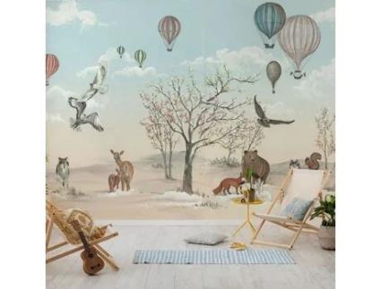 Foto Mural Não Tecido 280 X 450 Cm Maravilha Da Natureza Papel De Parede Digital Colorido Animais Prado 9 Tiras Largura 50 Cm Komar