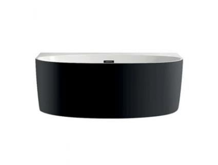 Belina Belina Banheira Semi-Ilha Banheira de Parede Design e Elegante Forma Arredondada Acrílico Resistente e Durável Preto