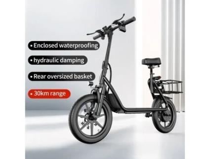 Bicicleta Elétrica AOVOPRO Esbspro com Assento e Cesta de Transporte para Adultos Bateria 14 22 5Ah-49 Km Alcance 21 Mph