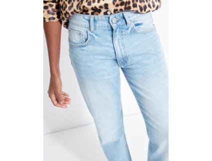 Jeans De Mulher Mo Calã Medium Straight Ganga Azul (38)