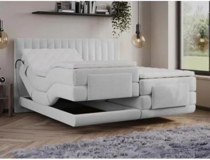 Cama continental DONISI VENTE-UNIQUE Cinzento claro 2x90x200 cm - Com colchão - Com sommier