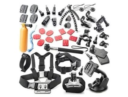 Kit De 43 Suportes Para Acessórios Gopro Lookshop Tudo Em Um Preto Eva, Borracha, Plástico, Nylon