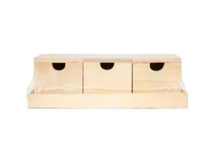 3 Caixas Tipo Concha de Madeira