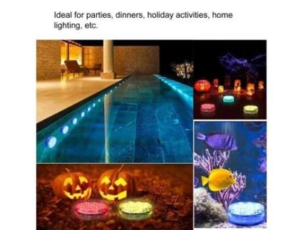 VBESTLIFE LED Luz Submersível 2pcs Piscina Luz LED Lâmpada Submersível 16 Cores com Ventosa Magnética para VBESTLIFE
