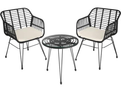 Conjunto de Jardim  Molfetta (Preto - Aço - 64.5x58x86.5 cm)