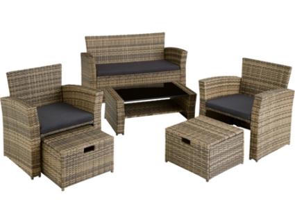 Conjunto de Jardim  Módena (Castanho - Aço - 129x68.5x75 cm)