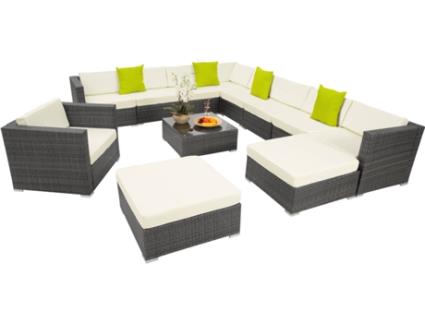 Conjunto de Jardim  Las Vegas (Cinzento - Poli-Rattan - 75x75x38 cm)