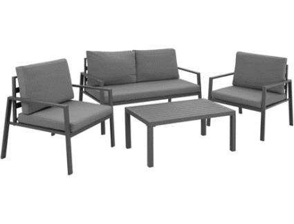 Conjunto de Móveis de Jardim  Gotemburgo (Cinzento - Alumínio - 129x71x74 cm)