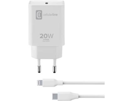 Carregador CELLULAR LINE ACHIPHKITC2LMFI20W
