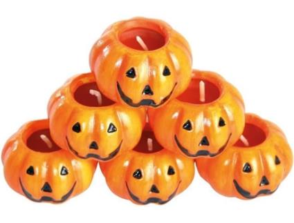 Decorações de Halloween  Velas Abóbora Cerâmica (6 Un)
