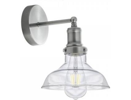 Aplique  Candeiro (60W - Vidro, Metal - Níquel)