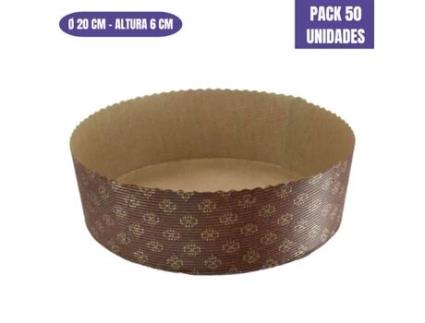 Molde De Papel Para Bizcocho Baixo - 20 X 6 Cm (50 Unidades)