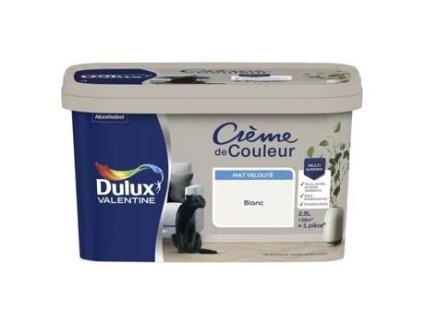 Pintura Dulux Valentine Creme De Cor Branco Fosco 2,5l Acrílico Monocamada