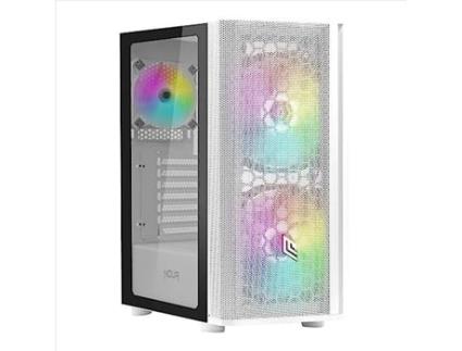 Gabinete Para Pc Branco Para Jogos Noua Orizon M111 E Atx, 0,50 Mm Spcc, 3 Ventoinhas Led Argb