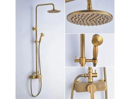 Coluna De Chuveiro Com Torneira Misturadora Retro Bronze Antigo 2 Funções Conjunto De Chuveiro Auralum Max