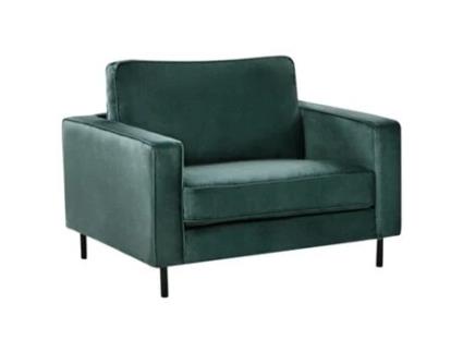 Poltrona Beliani Savalen de Veludo Verde, 117x91x87 cm