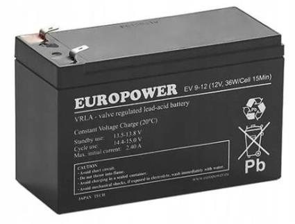 Akumulator Agm Europower Serii Ev 12v 8ah/c10 T1 (zywotnosc 6 9 Lat)
