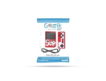 Consola de Jogos Portátil com 400 Jogos Comando Cabo de Áudio/Vídeo e de Carregamento Vermelho GOEIK BY PC GO