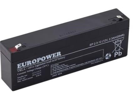 Ep Series Agm Battery 12v 2.3ah Europower (service Life 6 9 Years)