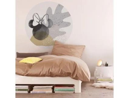 Foto De Parede Não Tecido 125 X 125 Cm Disney Dot Minnie Loop Art Preto, Marrom, Amarelo Adesivo De Parede Minnie Mouse Cartoon 1 Peça Komar