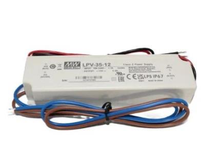 Fonte de alimentação Meanwell LPV 35, 35W, 3A, 12VDC, IP67 Mean Well