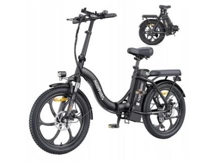 Bicicleta Elétrica Dobrável Hillmiles Mileport 1 Autonomia 60km Motor 250w Bateria 36v13ah Pneus 20 Polegadas Bicicleta Vtc Preto