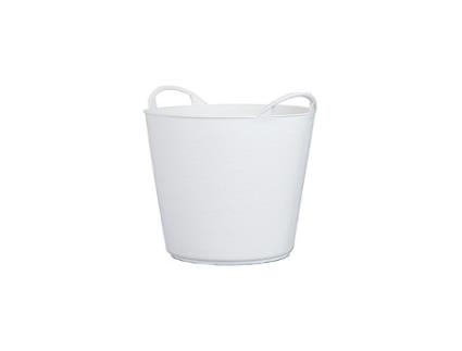 Cesto Plástico Branco Com Duas Alças Tampa 26lt26bl Plasvidavi