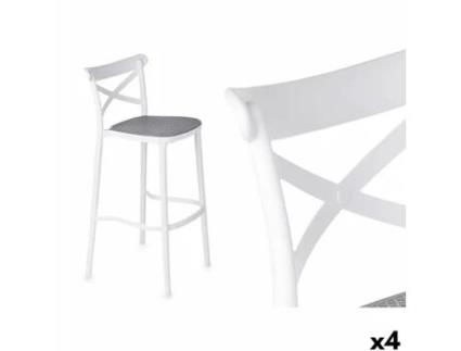 Banqueta Giftdecor Pc-175b Branco Cinzento Polipropileno Rotim 41 X 103 X 52,5 Cm (4 Unidades)
