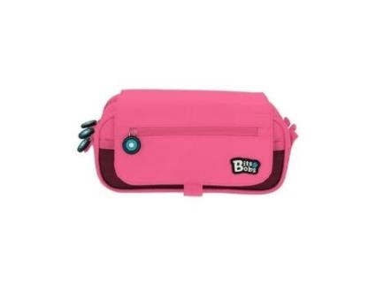 Bolsa tripla com aba Bits Amp-bobs rosa 23x10x10 cm