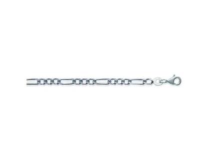 Masculino Atual Brillaxis Prata Banhado a Ródio Trama Alternada 1/3 55 cm 2,5 mm Espessura