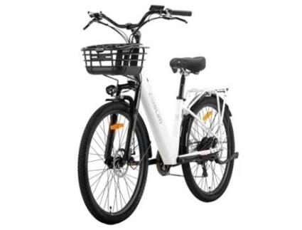 Bicicleta Elétrica Cysum X City 250w 48v 10.4ah 25km/h Velocidade Máxima 80km Alcance Freio A Disco Mecânico Shimano 7 Velocidades Branco