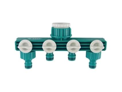 Distribuidor Abs De 4 Vias 3/4 Raco Expert Verde E Branco Rega De Jardim