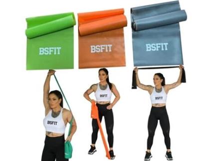 Gomas Elasticas Musculacion (3 Unidades), Latex Free, Tpe, 1.2m Bsfit