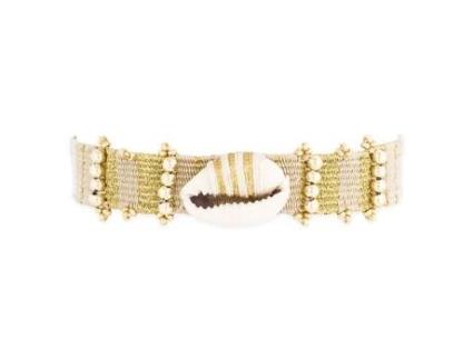 Bracelete Hipanema Bracelete Hipanema Sunkiss Naturel Algodão Concha 18 Cm