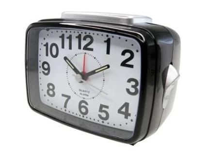 Despertador Silencioso De Quartzo Com Luz Bip Crescendo Branco Ou Preto Katime