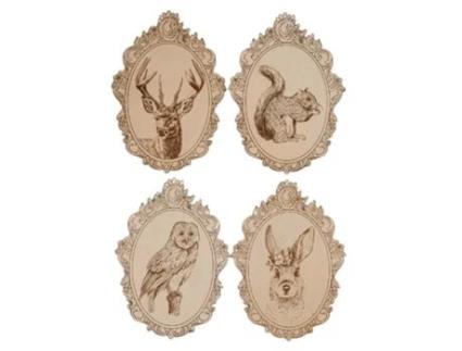 Decoração De Parede Conjunto De Animais Da Floresta
