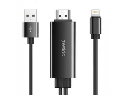 Cabo Hdmi Lightning YESIDO Preto