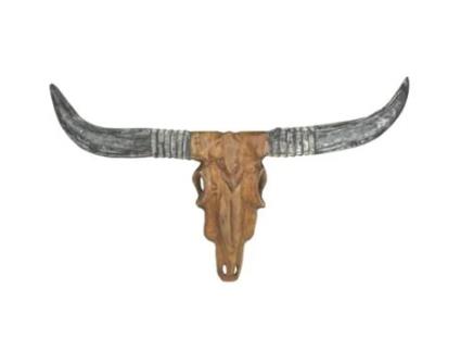 Cabeça de Búfalo Decorativa em Teca Cinza 7080 X 68 X 5060 Hsm Coleção