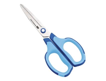 Sdi Soft Touch - Tijeras Infantiles Con Punta Roma De 18 Cm, Apta Zurdos. Color Azul