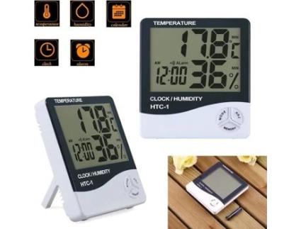 pacote digital LCD higrômetro termômetro temperatura medidor de umidade relógio interno 50 ° C 70 ° Wendd