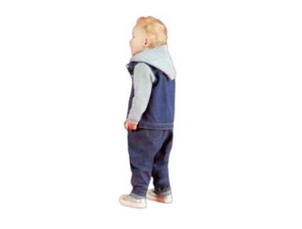 Casaco de Bebé LARKWOOD Capuz Ganga Azul (6/12 meses)
