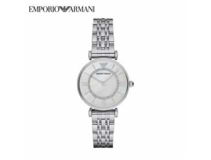 Relógio Quartzo Ar Ar1908 Aço Inoxidável Mostrador Em Madrepérola Resistente À Água 3 Barras