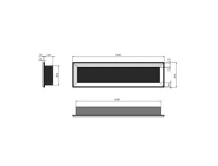 Lareira Embutida A Bioetanol Frame 1800 Simplefire Com Vidro Preto Sololed