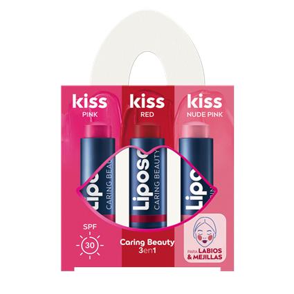 Pack de bálsamo para os lábios 3 em 1 da Caring Beauty
