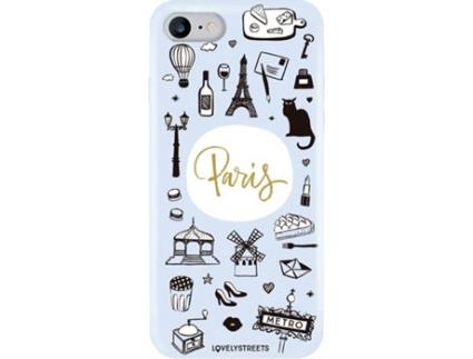 Capa iPhone 6, 6s, 7, 8  Viagem Paris Multicor