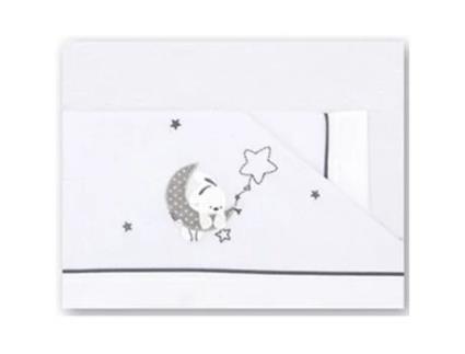 Jogo de lençóis para Berço  Lua Branco/Taupe (3 peças)