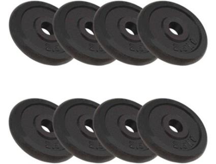 Conjunto de 8 Discos de Musculação  (20 Kg - Ferro)