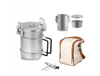 Panela Portátil Para Aventuras Aço Inoxidável, Grande Capacidade E Prática Para Viagens E Piqueniques Sy Go